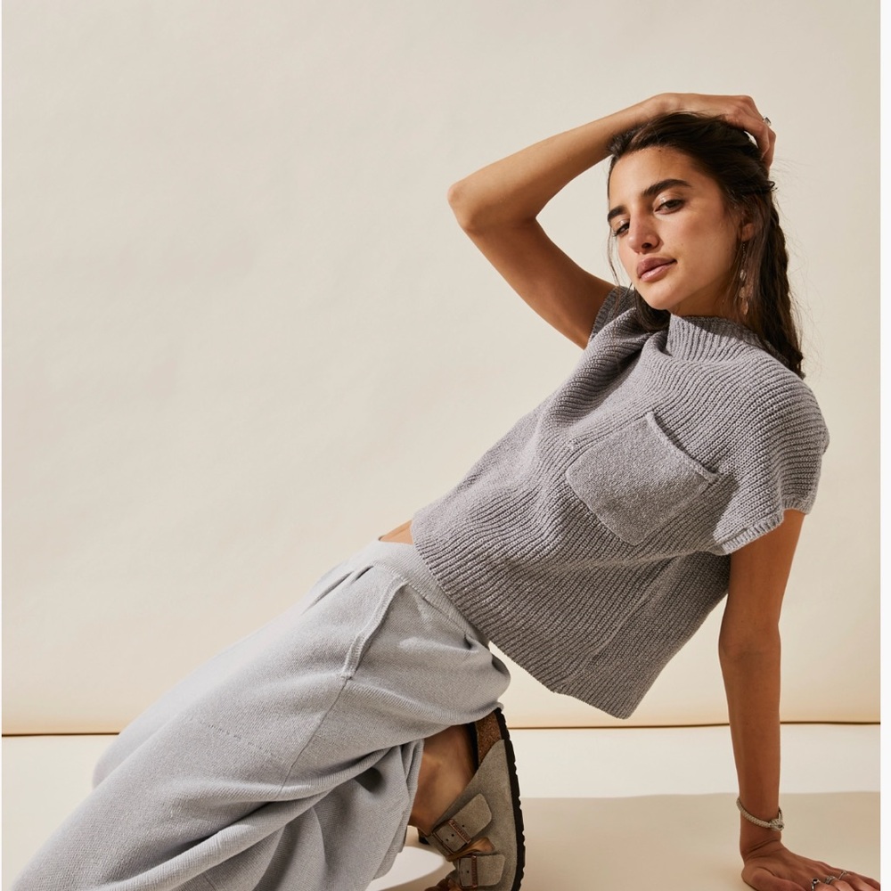 Free People FREYA Boho Sweater - Ashblown Grey - Small